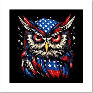 Patriotic Owl Posters and Art